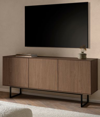TV-Lowboard Breda in Nussbaum 150 x 70 cm, mit Push-to-Open und Komforth�he