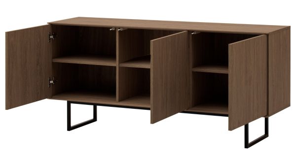 TV-Lowboard Breda in Nussbaum 150 x 70 cm, mit Push-to-Open und Komforth�he