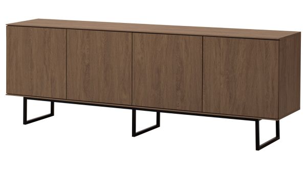 TV-Lowboard Breda in Nussbaum 200 x 70 cm, mit Push-to-Open und Komforth�he