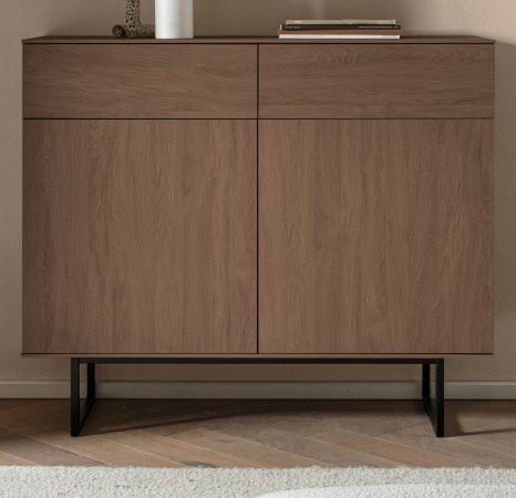 Sideboard Breda in Nussbaum Kommode 115 x 98 cm, mit Push-to-Open