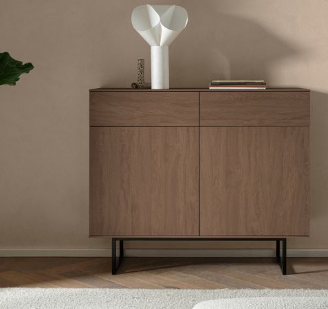 Sideboard Breda in Nussbaum Kommode 115 x 98 cm, mit Push-to-Open