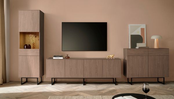 Sideboard Breda in Nussbaum Kommode 115 x 98 cm, mit Push-to-Open