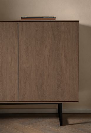 Sideboard Breda in Nussbaum Kommode 200 x 90 cm, mit Push-to-Open
