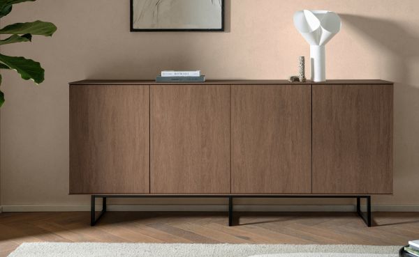 Sideboard Breda in Nussbaum Kommode 200 x 90 cm, mit Push-to-Open
