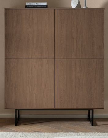 Highboard Breda in Nussbaum Kommode 115 x 137 cm, mit Push-to-Open