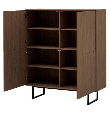 Highboard Breda in Nussbaum Kommode 115 x 137 cm, mit Push-to-Open