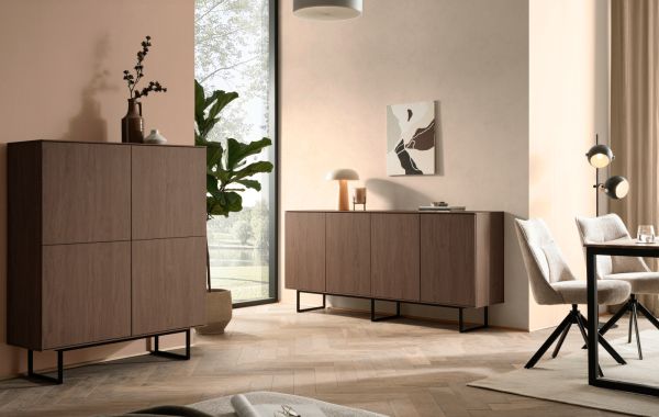 Highboard Breda in Nussbaum Kommode 115 x 137 cm, mit Push-to-Open