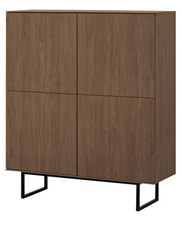 Highboard Breda in Nussbaum Kommode 115 x 137 cm, mit Push-to-Open