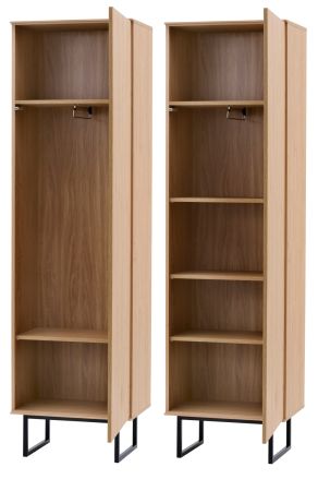 Garderobenschrank Breda in Stone Eiche Garderobe oder gro�er Schuhschrank 58 x 200 cm, mit Push-to-Open