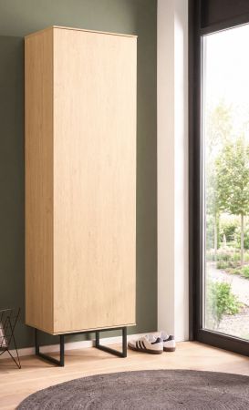 Garderobenschrank Breda in Stone Eiche Garderobe oder gro�er Schuhschrank 58 x 200 cm, mit Push-to-Open