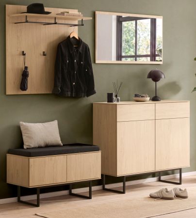 Garderobenspiegel Breda in Stone Eiche Wandspiegel 105 x 58 cm