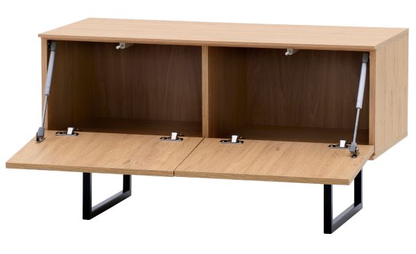 Garderobe Sitzbank Breda in Stone Eiche Garderobenbank 90 cm, mit Push-to-Open