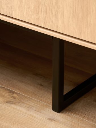Garderobe Sitzbank Breda in Stone Eiche Garderobenbank 90 cm, mit Push-to-Open