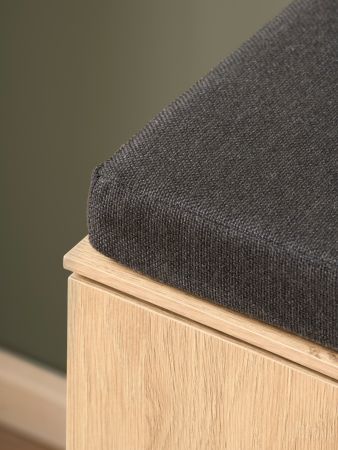 Garderobe Sitzbank Breda in Stone Eiche Garderobenbank 90 cm, mit Push-to-Open