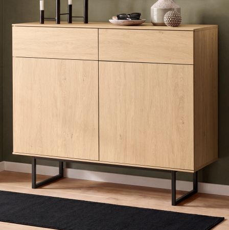 Flurkommode Breda in Stone Eiche Schuhschrank 115 x 98 cm, mit Push-to-Open