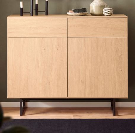 Flurkommode Breda in Stone Eiche Schuhschrank 115 x 98 cm, mit Push-to-Open
