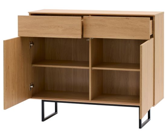 Flurkommode Breda in Stone Eiche Schuhschrank 115 x 98 cm, mit Push-to-Open