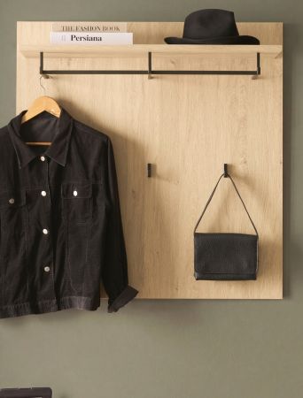 Garderobenpaneel Breda in Stone Eiche Wandgarderobe 90 x 90 cm