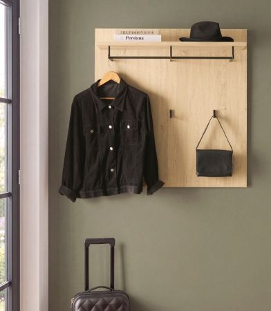 Garderobenpaneel Breda in Stone Eiche Wandgarderobe 90 x 90 cm