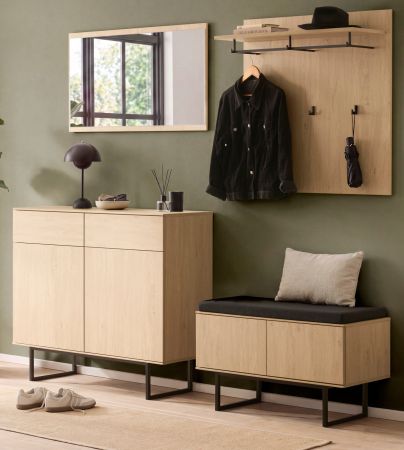 Garderobe Set 5-teilig Breda in Stone Eiche Garderobenkombination 215 cm