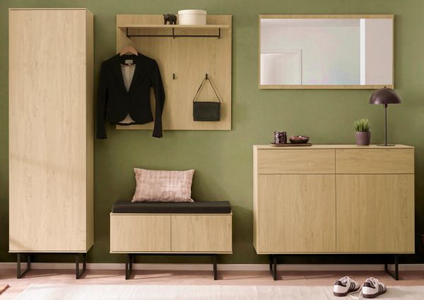 Garderobe Set 6-teilig Breda in Stone Eiche Garderobenkombination 283 x 200 cm