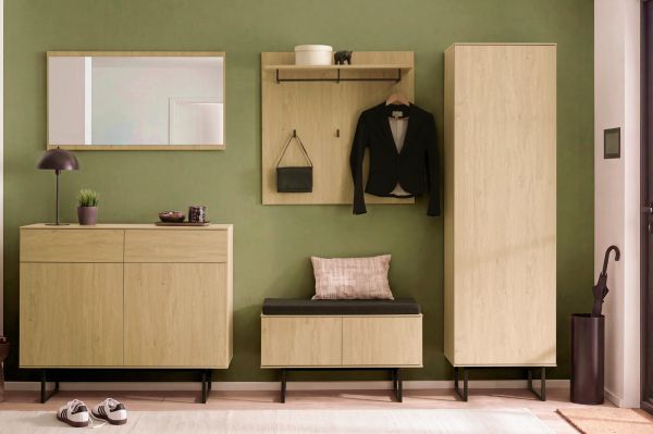 Garderobe Set 6-teilig Breda in Stone Eiche Garderobenkombination 283 x 200 cm