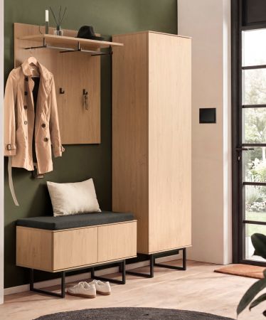Garderobe Set 4-teilig Breda in Stone Eiche Garderobenkombination 158 x 200 cm