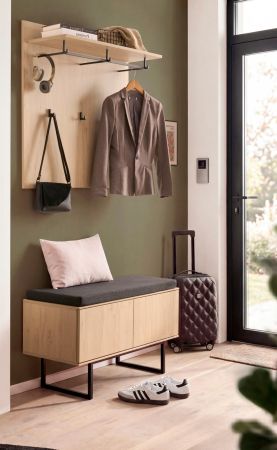 Garderobe Set 3-teilig Breda in Stone Eiche Garderobenkombination 90 x 200 cm