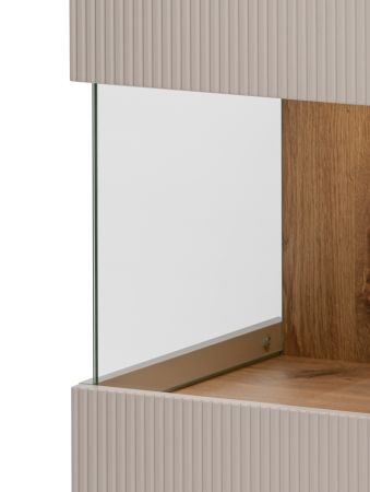 Sideboard Cathlyn in Eiche und Kaschmir, Kommode inkl. LED, 160 x 92 cm