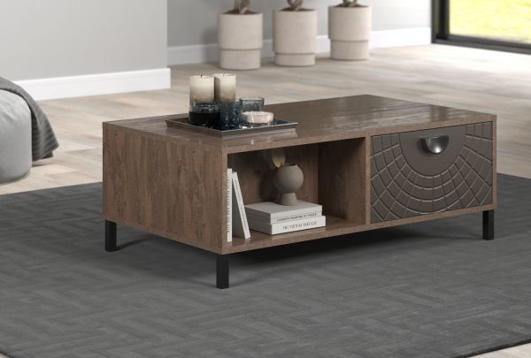 Couchtisch Oriana in Bronze und Rostoptik Beistelltisch 110 cm, Soft-Close