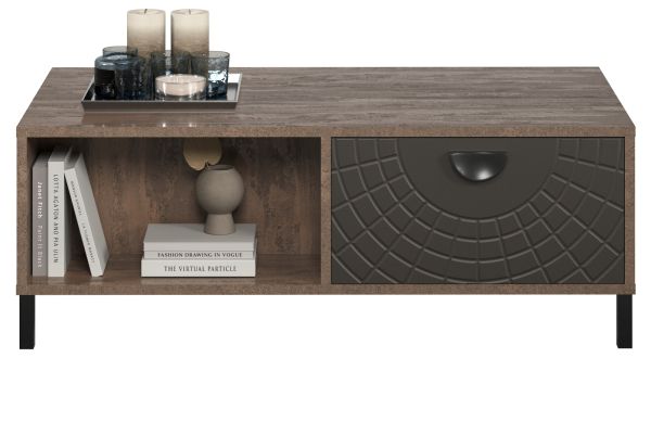 Couchtisch Oriana in Bronze und Rostoptik Beistelltisch 110 cm, Soft-Close
