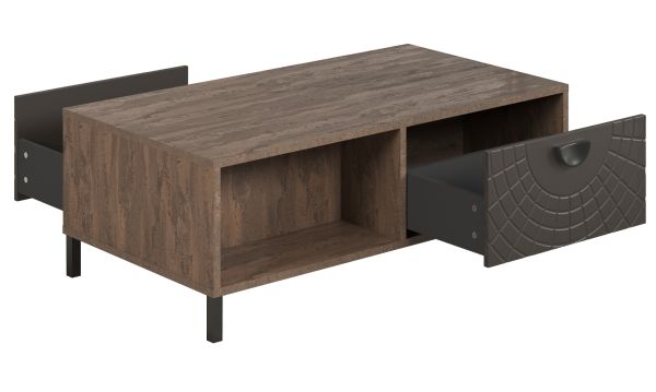 Couchtisch Oriana in Bronze und Rostoptik Beistelltisch 110 cm, Soft-Close
