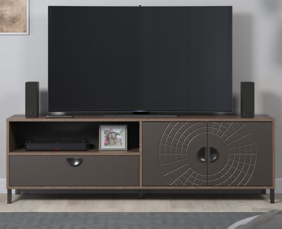 TV-Lowboard Oriana in Bronze und Rostoptik TV Unterteil 183 cm, Soft-Close