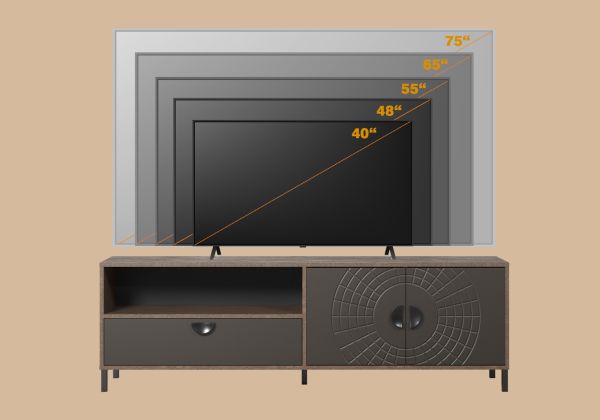 TV-Lowboard Oriana in Bronze und Rostoptik TV Unterteil 183 cm, Soft-Close