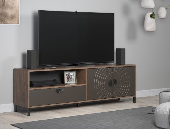 TV-Lowboard Oriana in Bronze und Rostoptik TV Unterteil 183 cm, Soft-Close