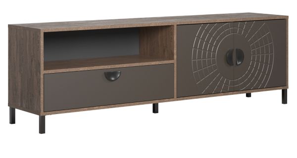 TV-Lowboard Oriana in Bronze und Rostoptik TV Unterteil 183 cm, Soft-Close