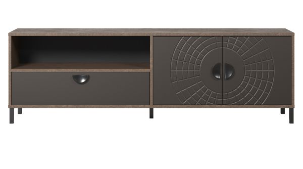 TV-Lowboard Oriana in Bronze und Rostoptik TV Unterteil 183 cm, Soft-Close