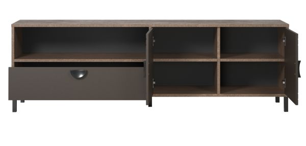 TV-Lowboard Oriana in Bronze und Rostoptik TV Unterteil 183 cm, Soft-Close