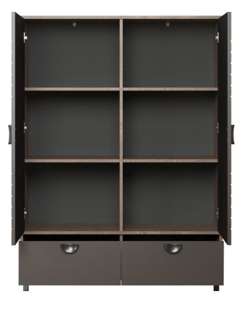 Highboard Oriana in Bronze und Rostoptik Kommode 120 x 163 cm, Soft-Close