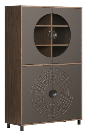 Vitrine Oriana in Bronze und Rostoptik Highboard 97 x 163 cm, Soft-Close