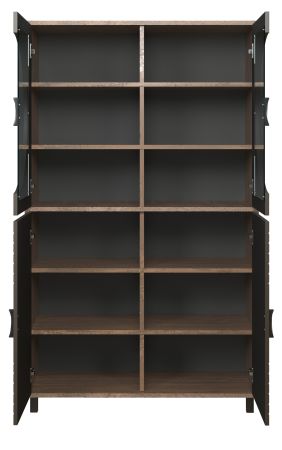Vitrine Oriana in Bronze und Rostoptik Highboard 97 x 163 cm, Soft-Close