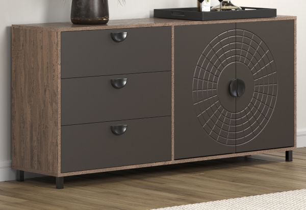 Sideboard Oriana in Bronze und Rostoptik Kommode 176 cm, Soft-Close