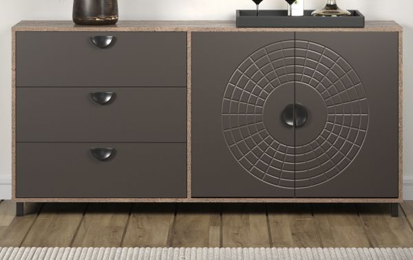 Sideboard Oriana in Bronze und Rostoptik Kommode 176 cm, Soft-Close