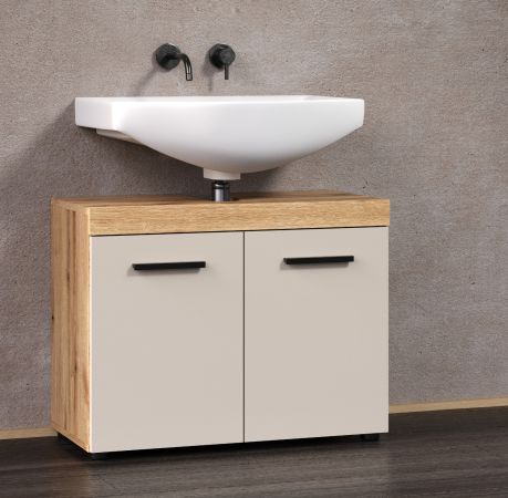 Waschbeckenunterschrank Celeste in Kaschmir und Evoke Eiche Badezimmer Unterschrank 72 cm