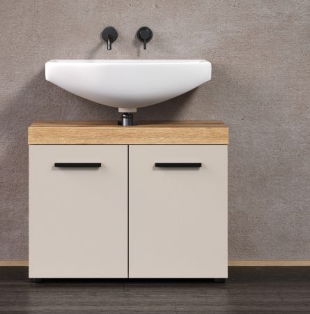 Waschbeckenunterschrank Celeste in Kaschmir und Evoke Eiche Badezimmer Unterschrank 72 cm