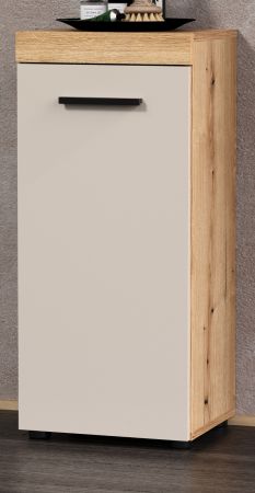Badezimmer Kommode Celeste in Kaschmir und Evoke Eiche Badschrank 36 x 81 cm