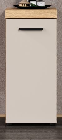 Badezimmer Kommode Celeste in Kaschmir und Evoke Eiche Badschrank 36 x 81 cm