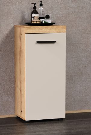 Badezimmer Kommode Celeste in Kaschmir und Evoke Eiche Badschrank 36 x 81 cm