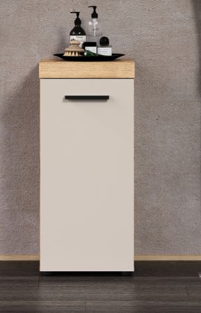 Badezimmer Kommode Celeste in Kaschmir und Evoke Eiche Badschrank 36 x 81 cm