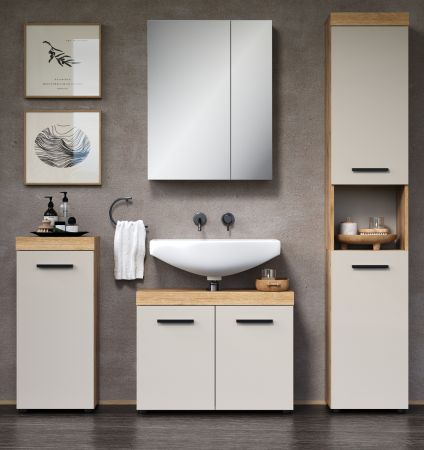 Badm�bel Set 4-teilig Celeste in Kaschmir und Evoke Eiche Badkombination 164 x 184 cm